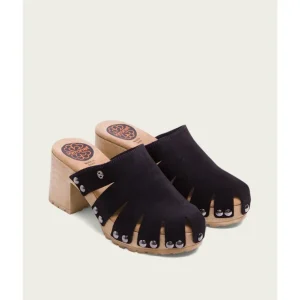 Calzaro Zuecos | Zueco Mujer Serraje Negro Gia 2880.