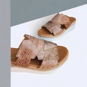 Calzaro Sandalias | Zueco Sandalia Cuñina 2769 Tiras Cuero.