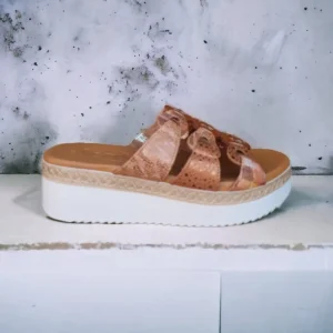Calzaro Sandalias | Zueco Sandalia Cuñina 35 Tiras Cuero.